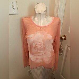 Clea nwt top peach long sleeve size Medium